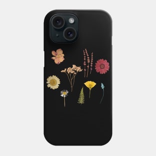 Colorful pressed wildflower pattern Phone Case