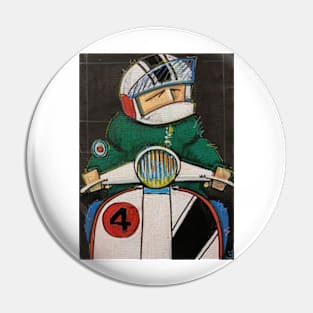 Retro Scooter, Classic Scooter, Scooterist, Scootering, Scooter Rider, Mod Art Pin