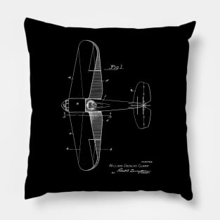 Airplane Vintage Patent Drawing Pillow