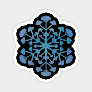 Blue Mushroom Snowflake Magnet