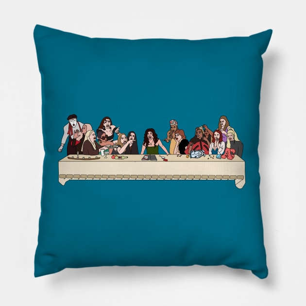 The Last Supper of the Real Housewives Pillow by thecompassrose