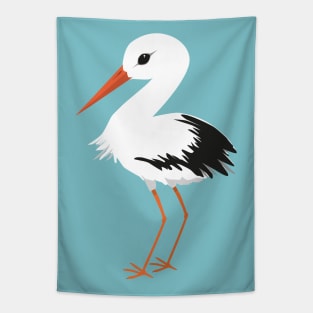 Cute stork vector Tapestry