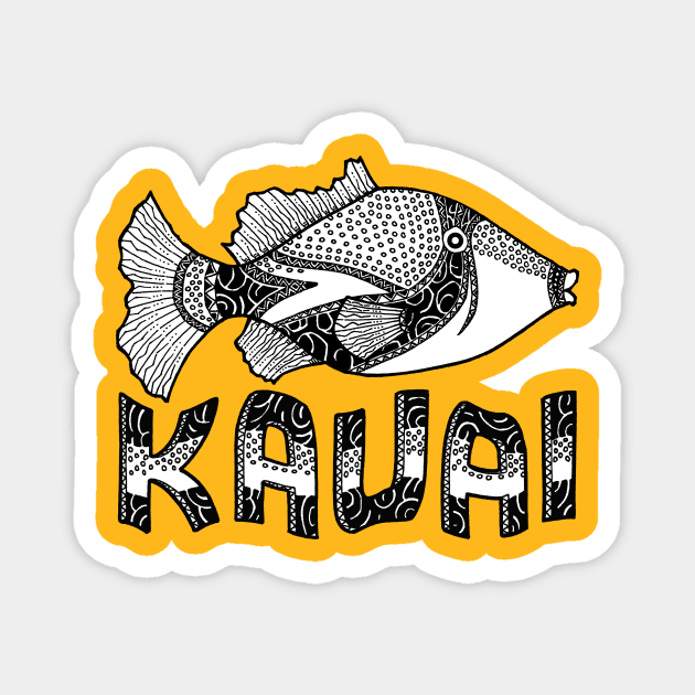 Kauai Tribal Trigger Fish Magnet by inkninja