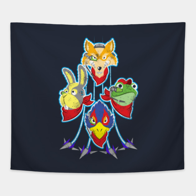 the star fox team star fox tapestry teepublic