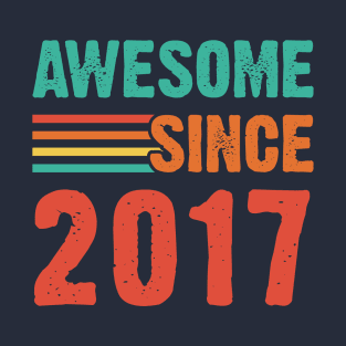 Vintage Awesome Since 2017 T-Shirt