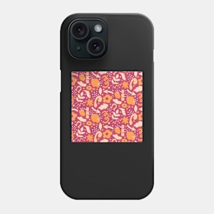 Abstract retro vibrant pattern in orange, cream and tomato red Phone Case