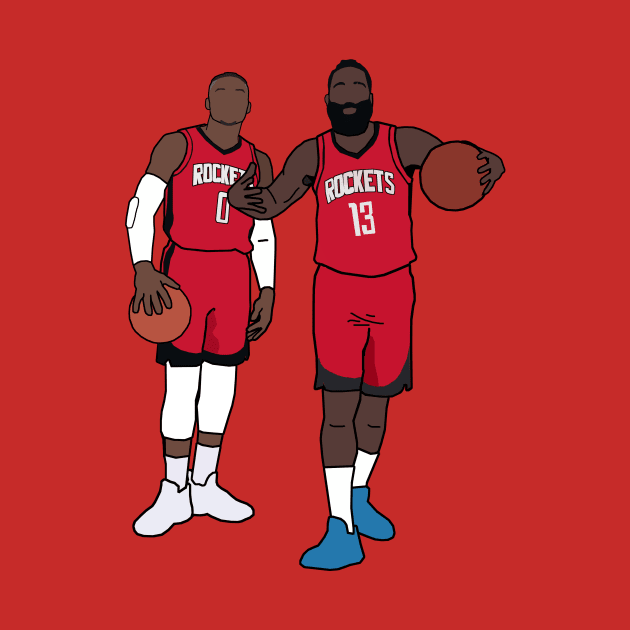 Russell Westbrook x James Harden Houston Rockets Tshirt by xavierjfong