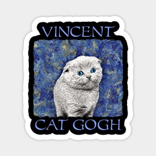 Vincent Van Gogh Cat Magnet