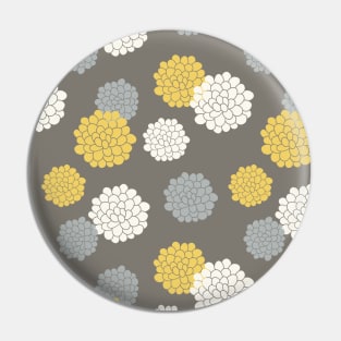 Yellow white Floral print Pin