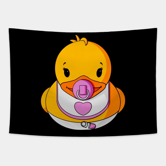 Baby Girl Rubber Duck Tapestry by Alisha Ober Designs