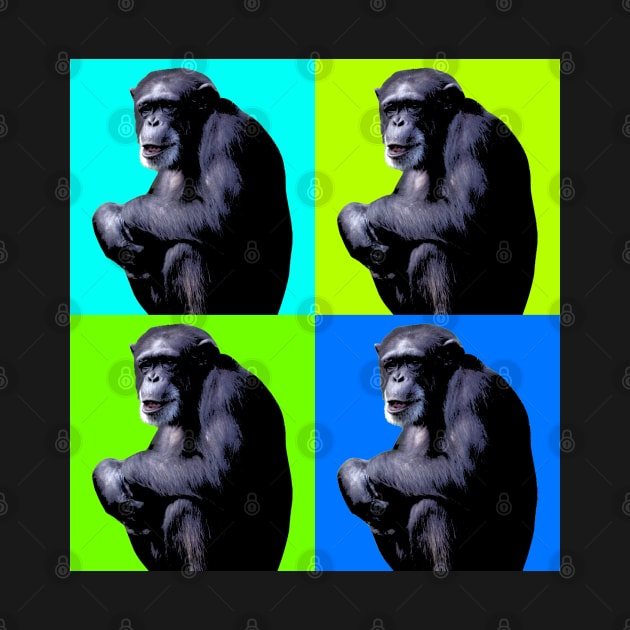 Chimpanzee. Cute Chimp Pop Art. pop art chimp - magical animals by peterdy