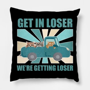 Get In Loser We're Getting Tacos ~ Cats Cartoon Pillow