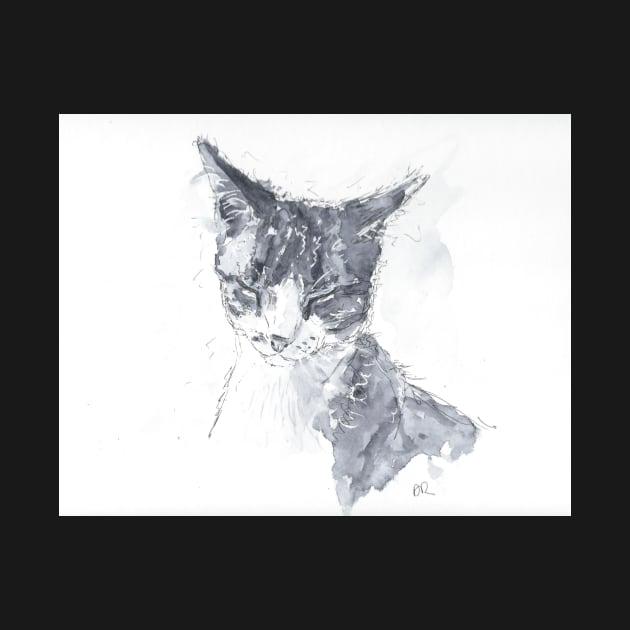 Cat in monochrome by DebTheZeb