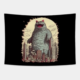 Catzilla Cat Kitty Japan Tapestry