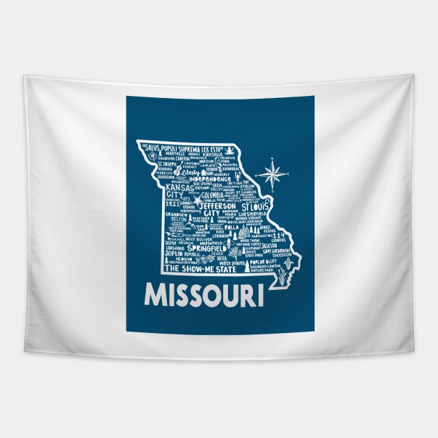 Missouri Map Tapestry by fiberandgloss