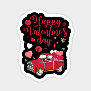 Red Car With Hearts Happy Valentine's Day Magnet