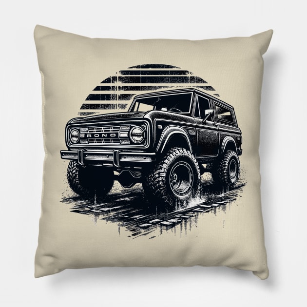 Ford Bronco Pillow by Vehicles-Art