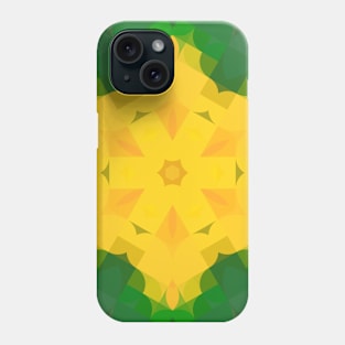 Retro Mandala Flower Green and Yellow Phone Case