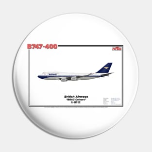 Boeing B747-400 - British Airways "BOAC Colours" (Art Print) Pin