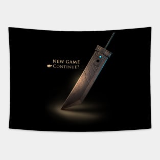 Continue playing - New Game Final Fantasy VII Title Screen - Video Game Tapestry