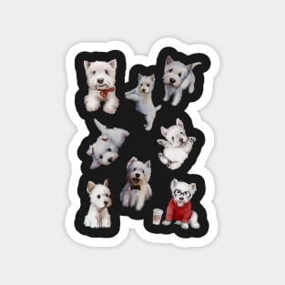 Westies Dogs Sticker Set Extended Magnet