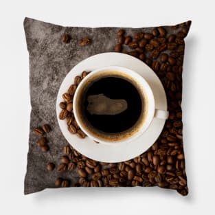Coffee cup and beans Pillow