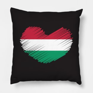 Hungary Heart Design Flag Pillow