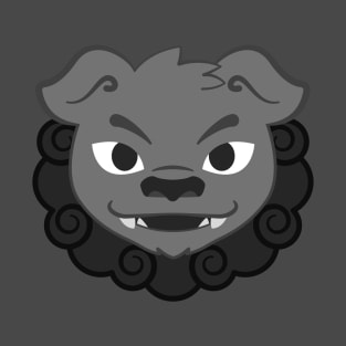 Grey Komainu Lion Dog T-Shirt