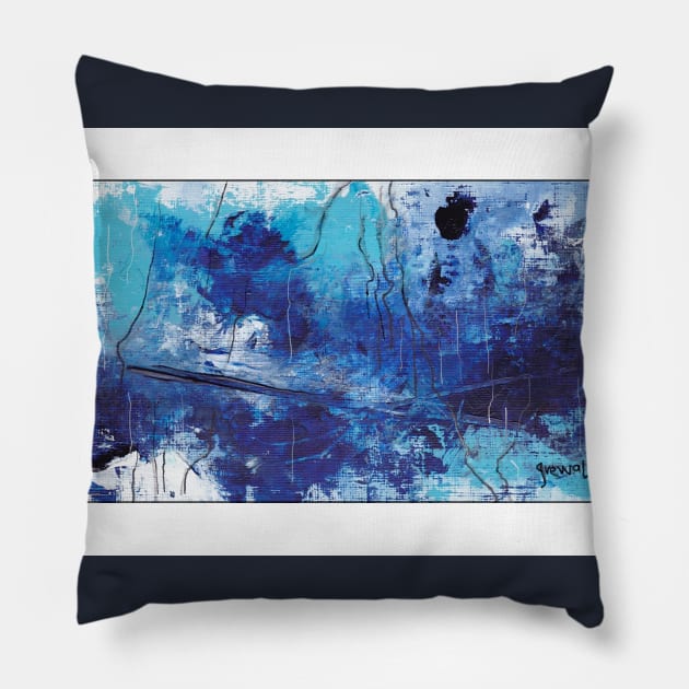 Blue abstract 2 Pillow by sukhpalgrewal