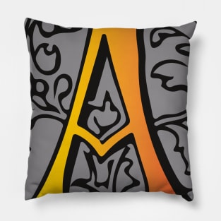 Letter A in an ornamental frame Pillow