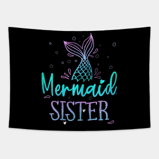 Mermaid Sister Birthday Mermaid Tail Squad Family Matching Tapestry