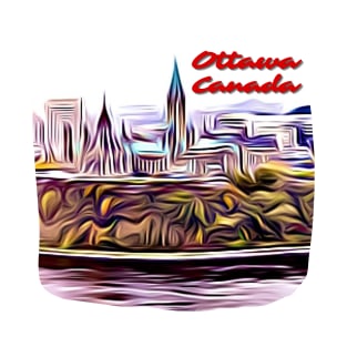 Ottawa Canada Skyline Painting T-Shirt