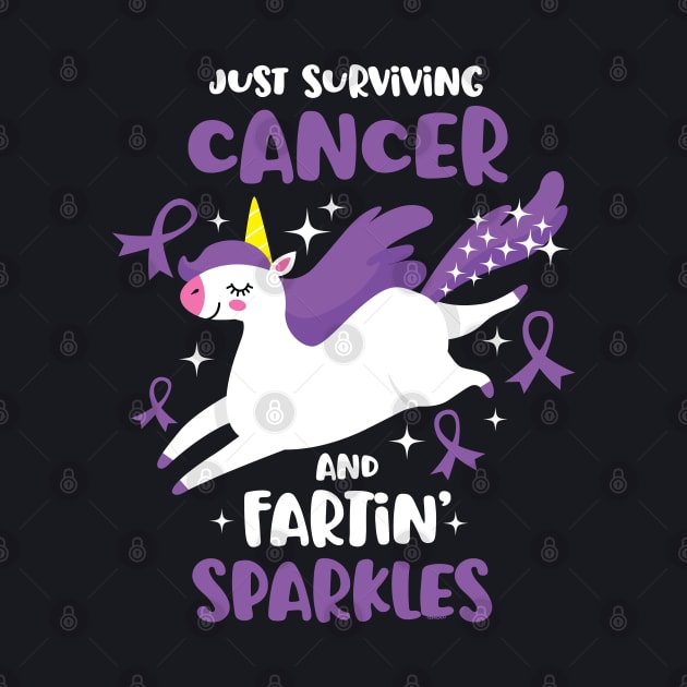 Cancer Survivor Farting Unicorn by jomadado