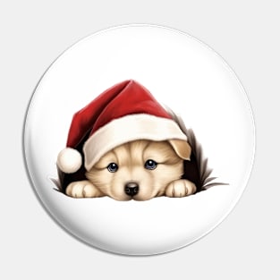 Christmas Peeking Puppy Pin