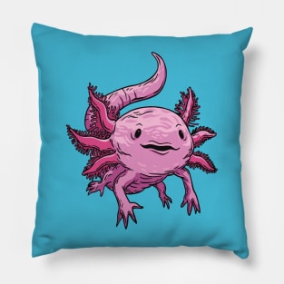 Cute Swimming Axolotl Sketch Pillow