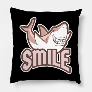 Smile Pink Shark Pillow