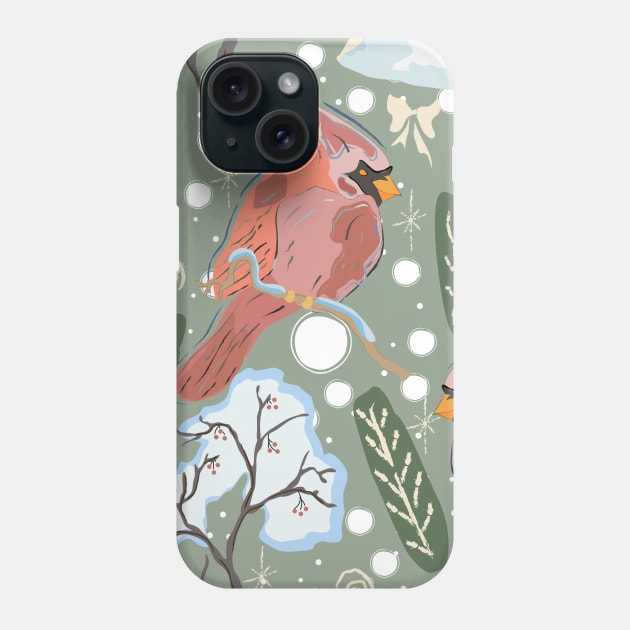 Cardinal Phone Case by Kristina Stellar Scandinavian Land