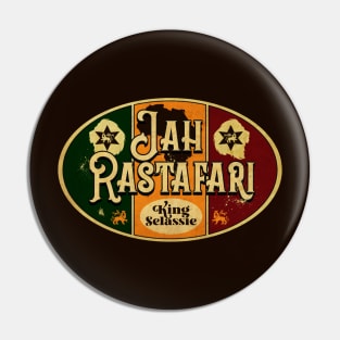 Jah Rastafari King Selassie Pin