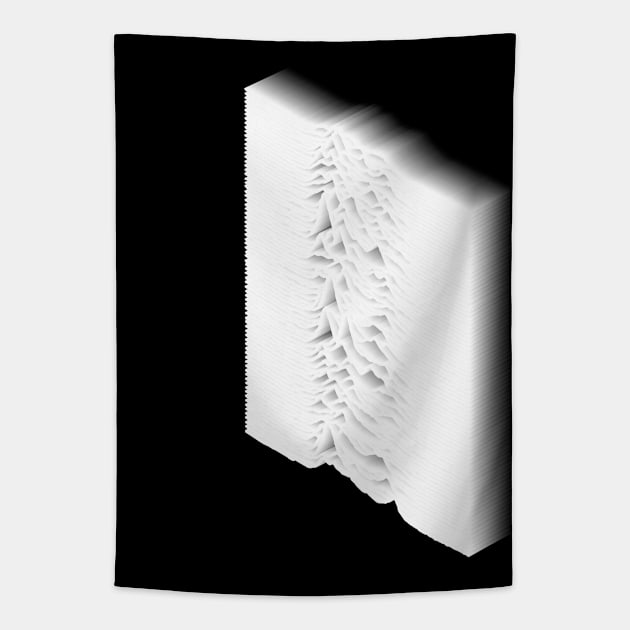 3D Unknown Pleasures Inspired Graphic Design Artwork Tapestry by DankFutura