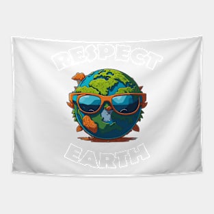 Respect Earth White Tapestry