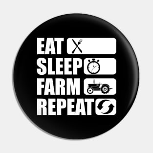 Farmer - Eat Sleep Farm Repeat Pin