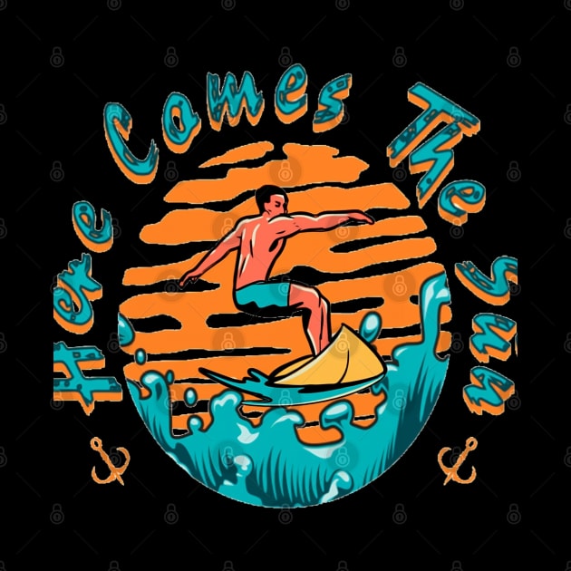 Happiness Comes In Waves, Hello Summer Vintage Funny Surfer Riding Surf Surfing Lover Gifts by Customo