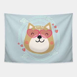 CUTE GIRL CAT LOVER Tapestry