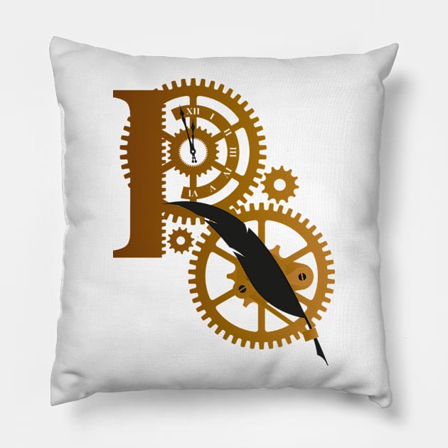 Rusty Quill Logo #2 (Light Print) Pillow by Rusty Quill