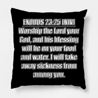 Bible Verse Exodus 23:25 Pillow