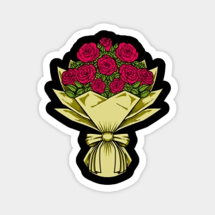 Red roses - flower bouquet Magnet