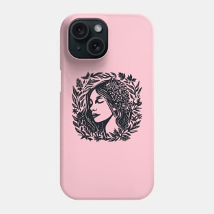 Linocut Woman Phone Case