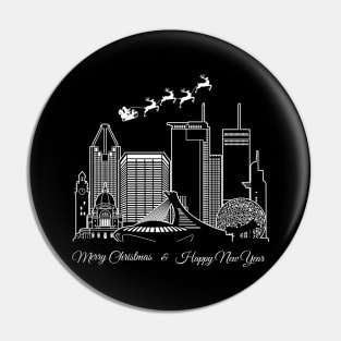 Merry Christmas Happy New Year Montreal Canada Pin