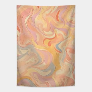 Soft Pastel Abstract Swirl 70s Tapestry