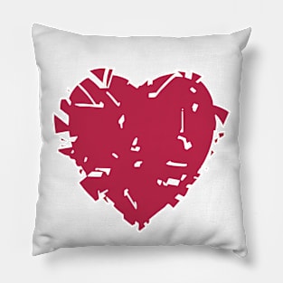 Color of The Year 2023 Viva Magenta Heart Shattered Pillow